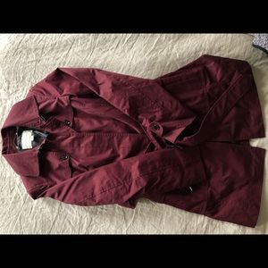 Banana republic burgundy trench coat with belt